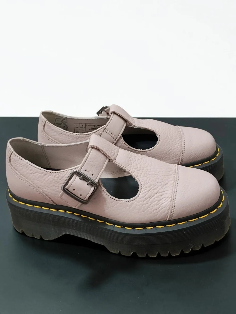 New Dr. Martens Bethan Platform Pisa Leather Mary Janes